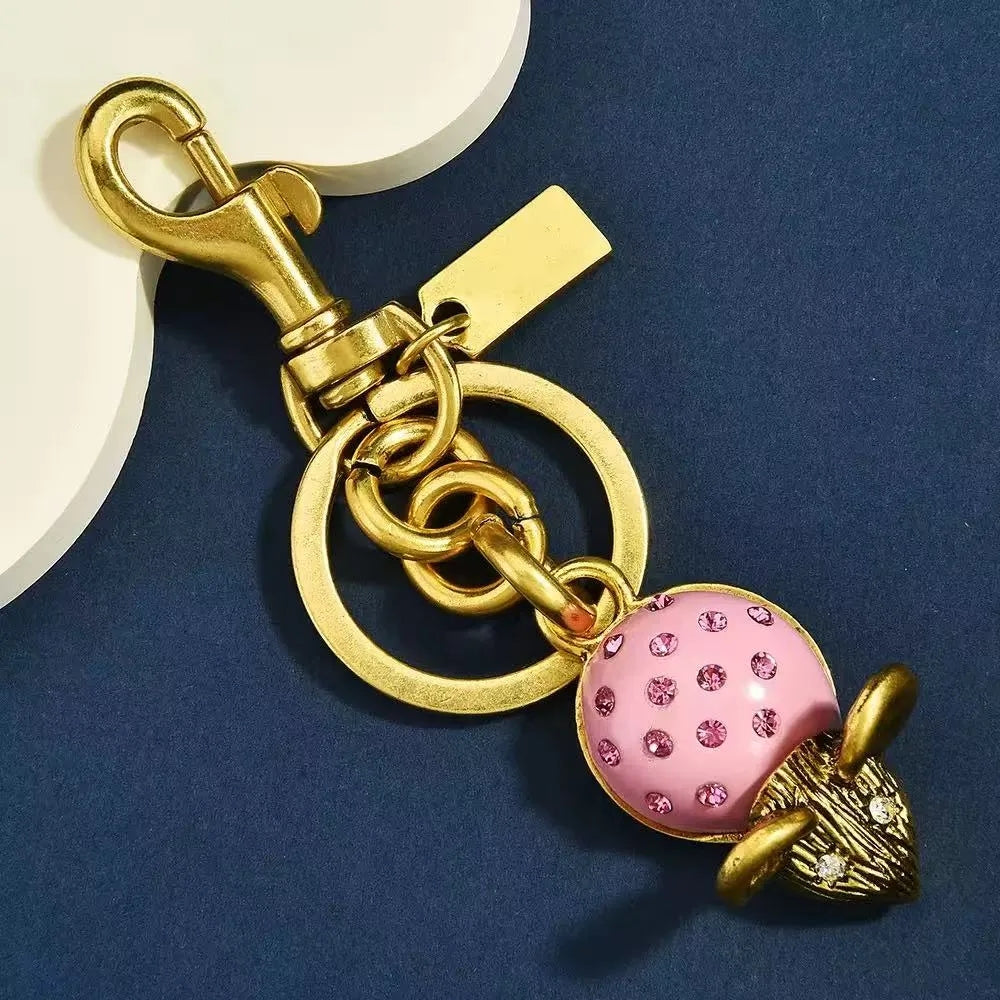 Pear apple bag Charm pretzel Women Letter Designer Keychain Co ch Cherry Keychain Bag Charm Decoration Accessory Key Rings Cherry Resin Lanyards