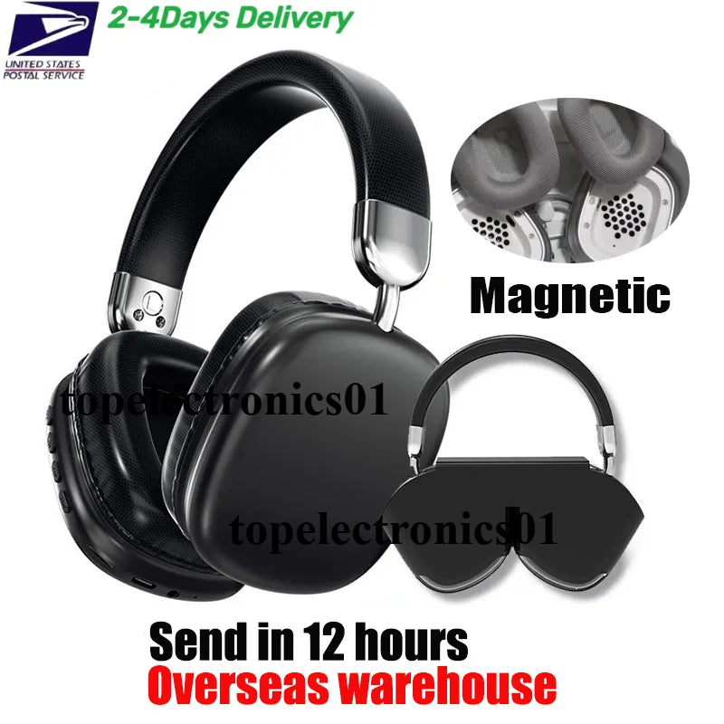 Headphones Pro Max, Bluetooth Earbuds wireless with Magnetic Charging Case for Gaming and Music