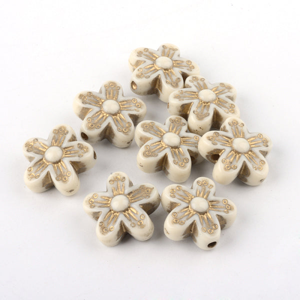 Perles acryliques de placage de fleurs