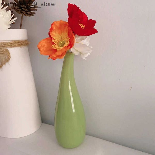 Vases Modern Nordic Style Ceramic Vases Simple Pot Flower Arrangement for Home Office Desktop Living Room Decoration Jarrones Nordicos J2412