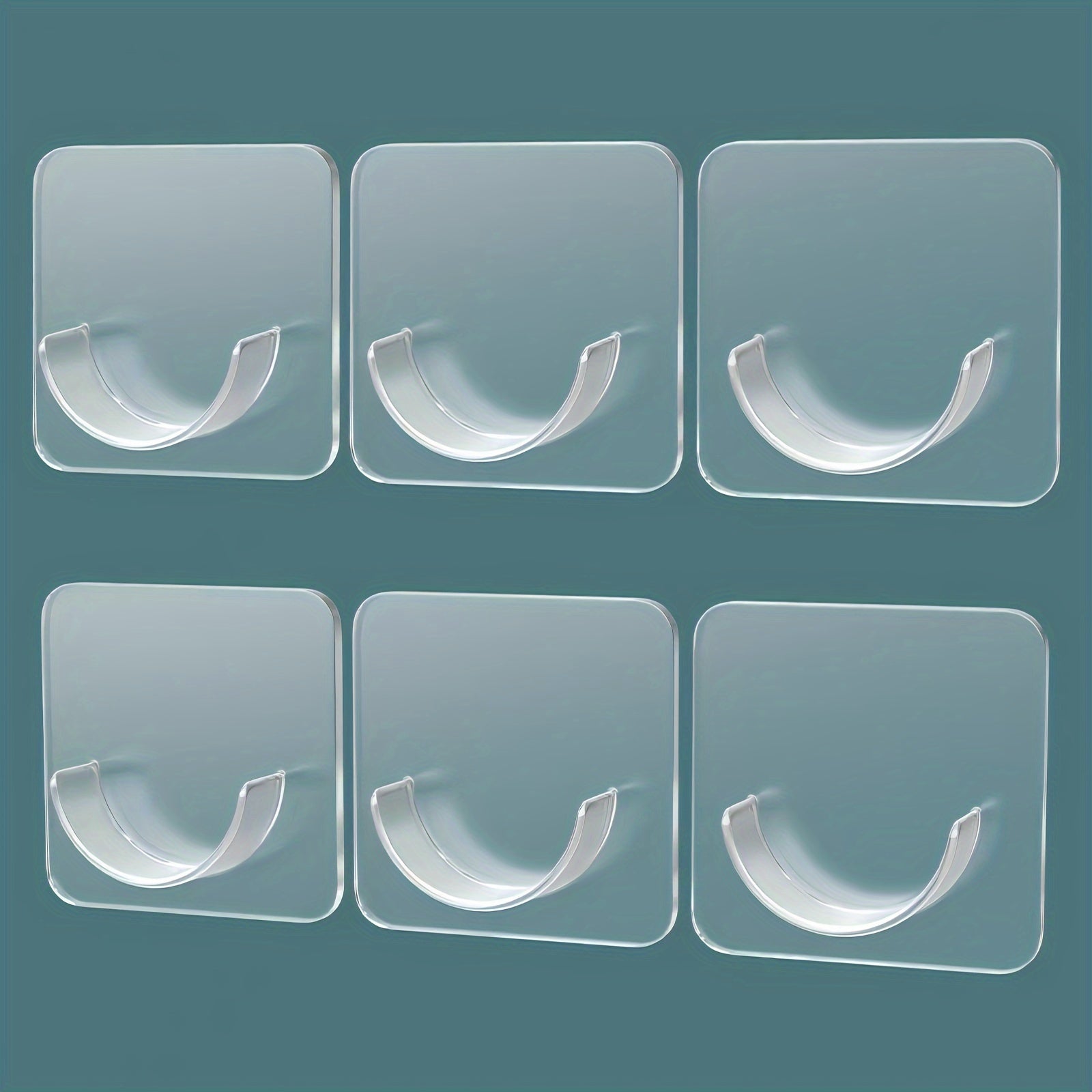 TEMU 6pcs Of Adhesive Shower Curtain Rod Holders, Transparent Tension Holders, No Drilling Required, Rod Not Included, Utility Hooks