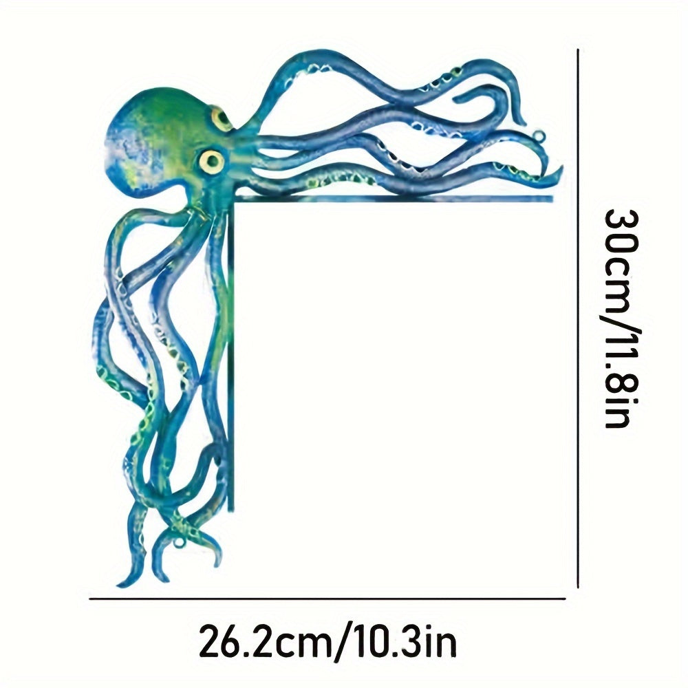TEMU 2d Metal Octopus Door - & -themed Wall Decor For Home, Windows & Doors, Home Accent Piece|vibrant Wall Art|detailed Texture, Octopus Bathroom