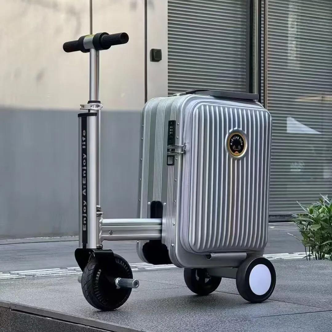 Designer Electric Luggage Rideable Mobility Scooter Case Chassis Riding 20 inch suitcase travel case Boardable Smart Electric Car Case
