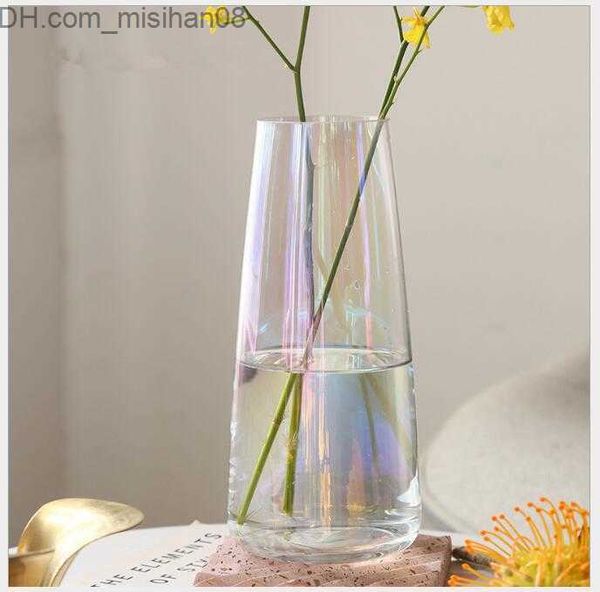 Vases Ins Wind for Electroplated Glass Vases Hydroponic dried flower arranger Creative living room decoration Decorative vase Z230719