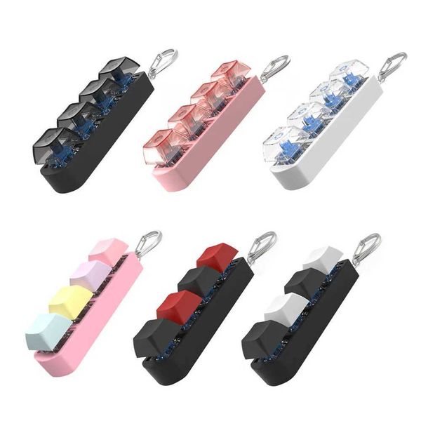 4-point finger button anti pressure toy mechanical keyboard cover office decompression sedative keychain childrens gift W241230