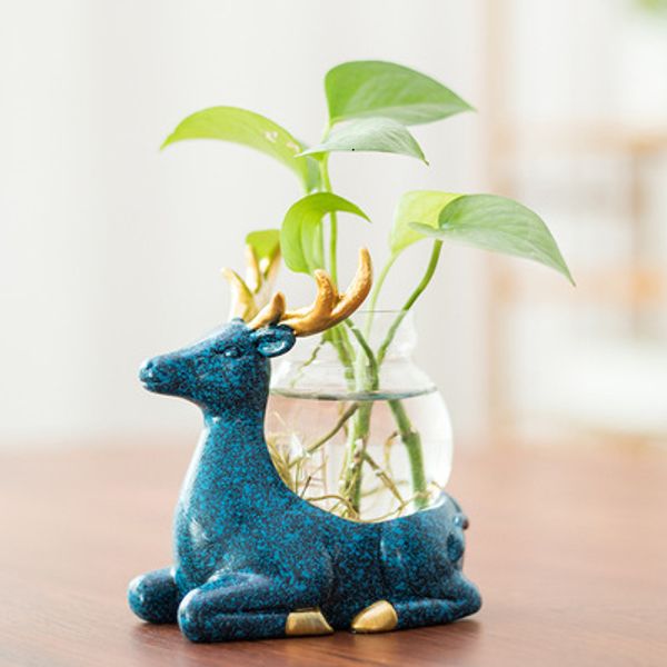 Decorative Objects Figurines Creative Hydroponic Plant Vase Glass Transparent Container Dish Water Planting Flower Pot Living Room Decoratio