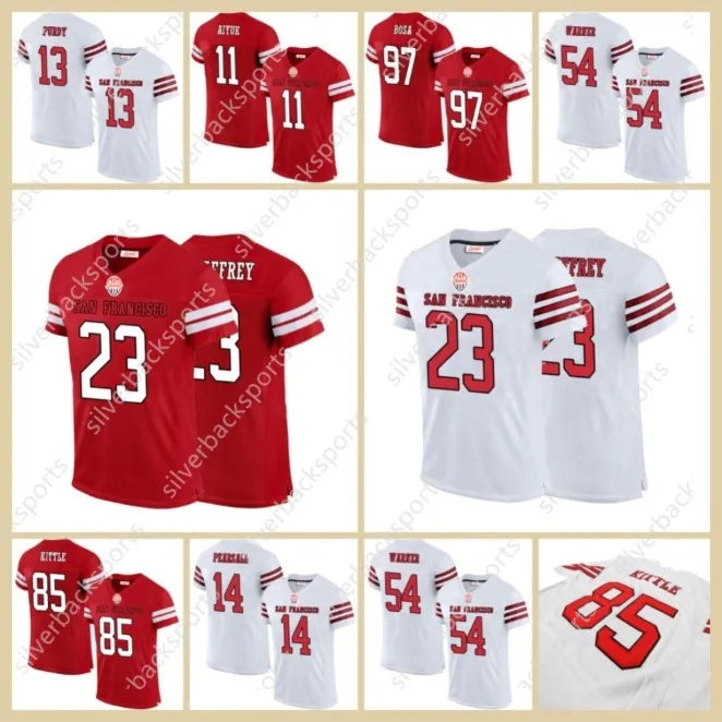 Mens-Womens-Youths Christian McCaffrey Deebo Samuel Brock Purdy Football Jersey Nick Bosa George Kittle Patrick Fred Warner Jerry Rice Fast Shipping