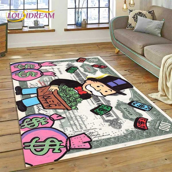 USD monopoly cartoon currency carpet used for living room bedroom home decoration floor mat anti slip decoration used for sofa doors X241024