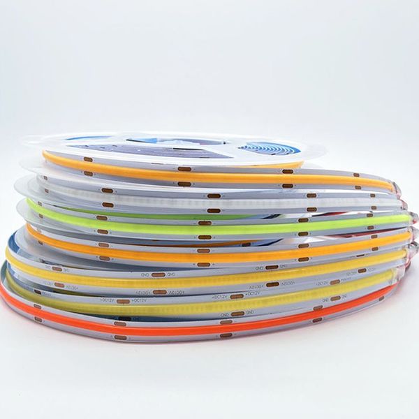 White LED Strings Light COB LEDs Strip Lights Blue Under Cabinet DC12V 24V Tape Lighting with 3M Self-Adhesive Kitchen Bedroom Home DIY usal