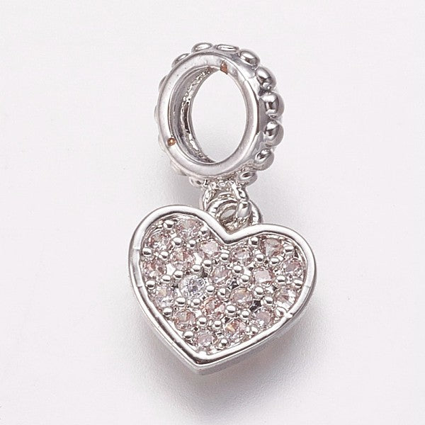 Charms pendenti europei in ottone con zirconi cubici