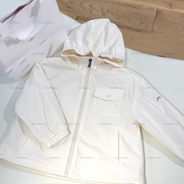New baby coat high-quality hooded jacket kids designer clothes Size 110-160 CM Simple and pure white design girls Outerwear
