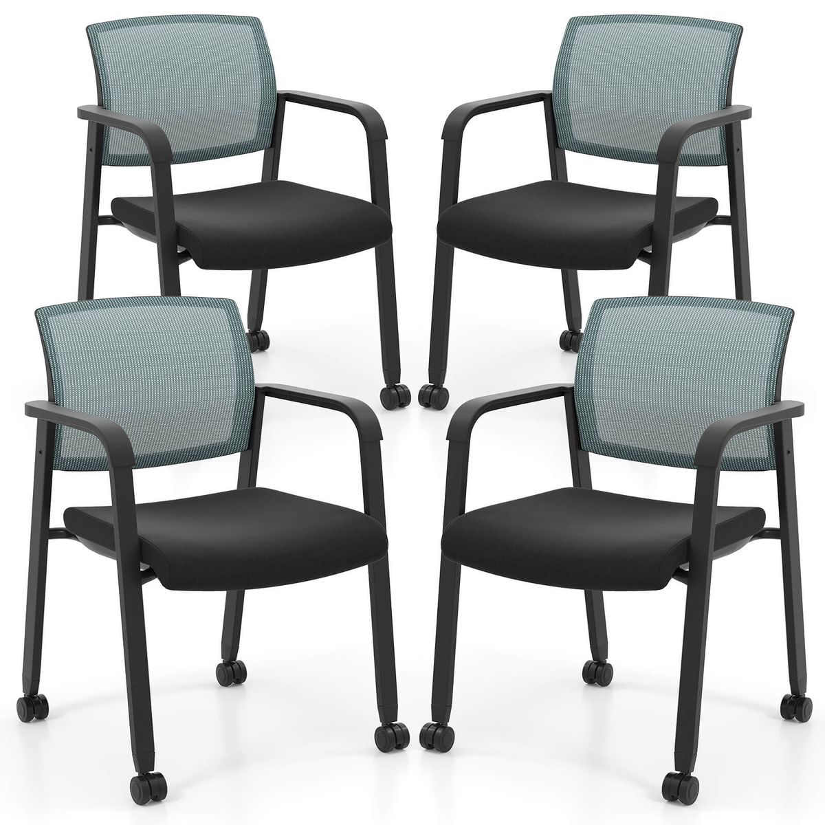 Stackable Office Guest Mesh Chairs (Set of 2 or 4) - 4-Piece
