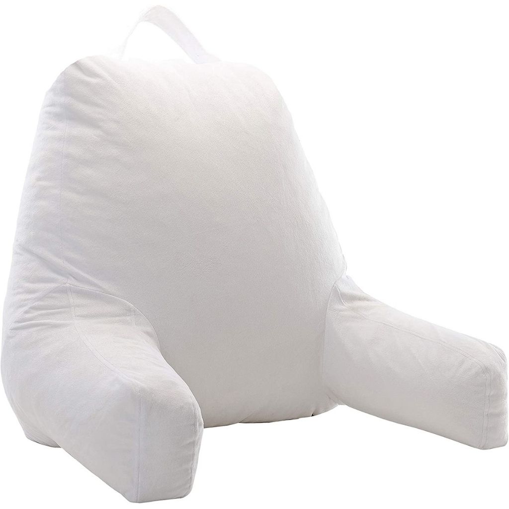 Kids' Reading and Gaming Pillow with Armrests - White