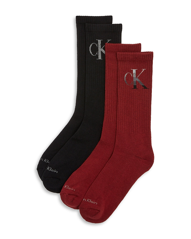Calvin Klein Ribbed Cushion Crew Socks, Pack of 2