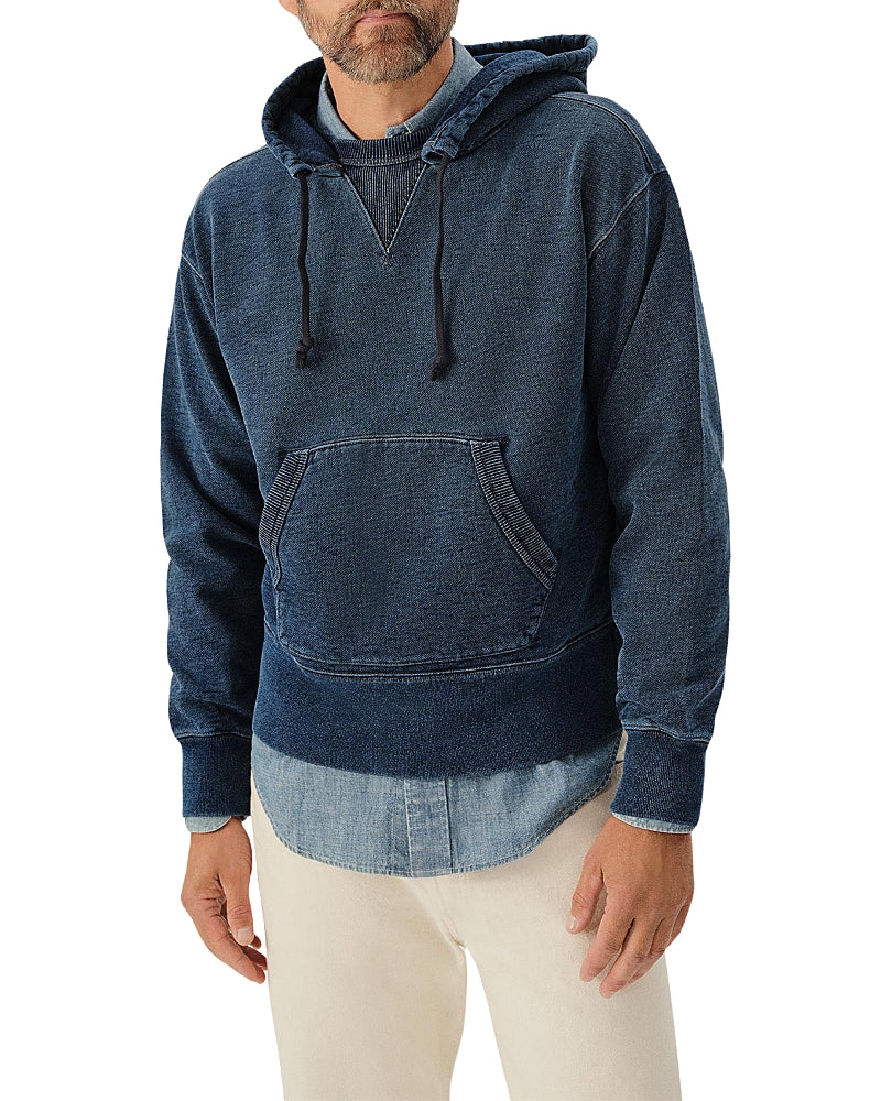 Buck Mason Double Indigo Loopback Hoodie