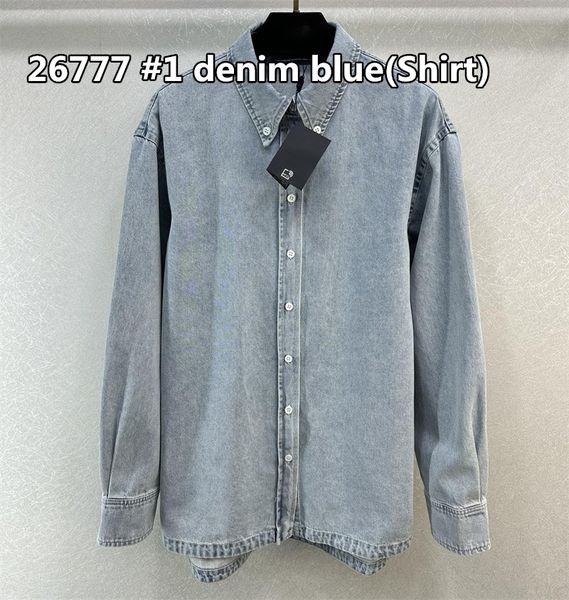 New Fashion Clothing Left embroidered letter wash denim shirt