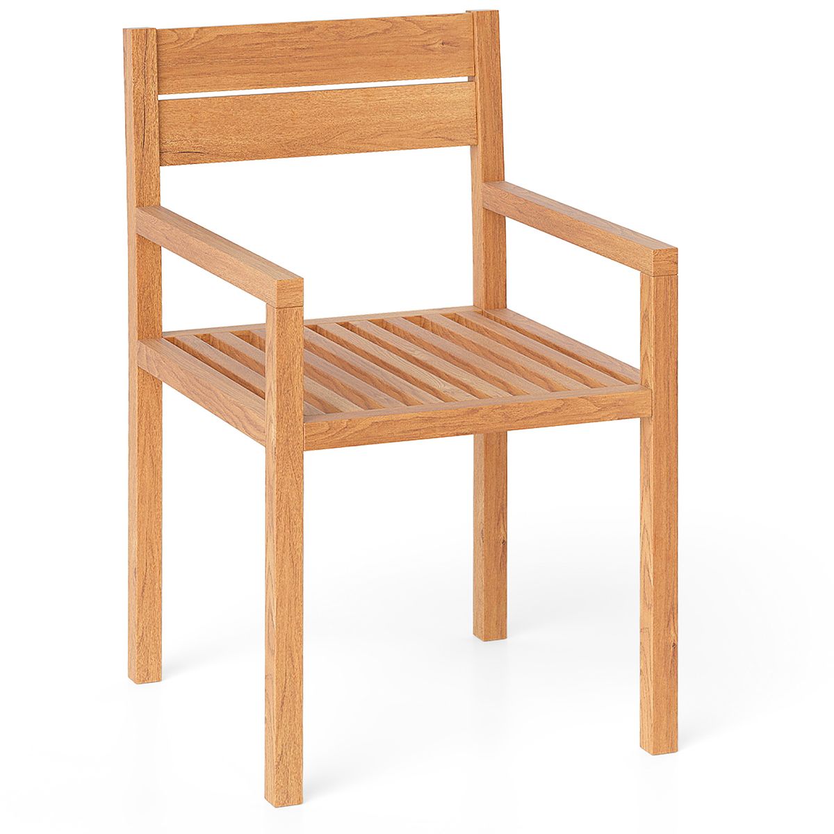Outdoor Teak Wood Dining Chairs - 1-Piece