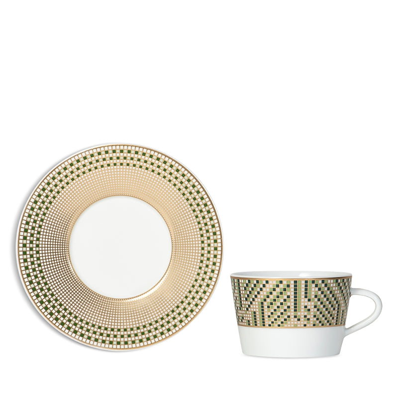 Bernardaud Augusta Tea Cup and Saucer, Service for 2