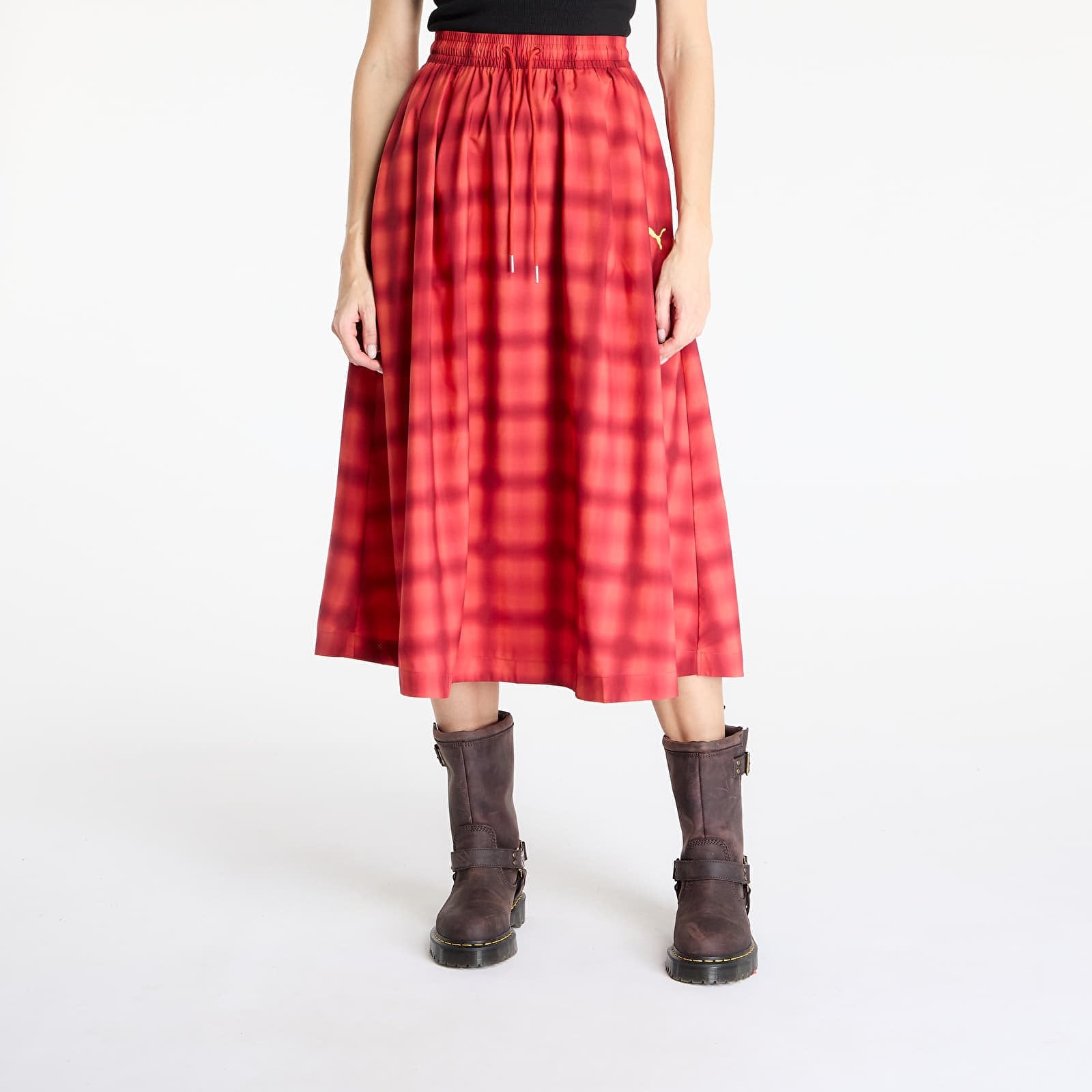 Skjørt Puma Woven Midi AOP Pleated Skirt Red Fire M
