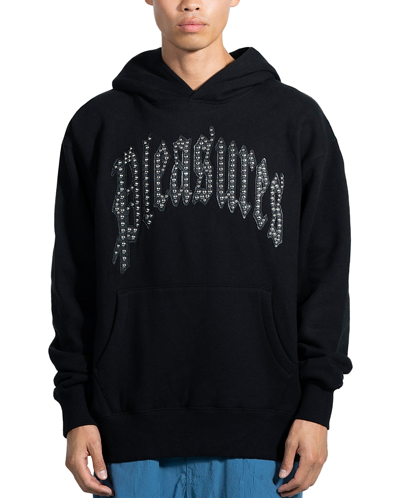 Pleasures Twitch Regular Fit Logo Studded Hoodie