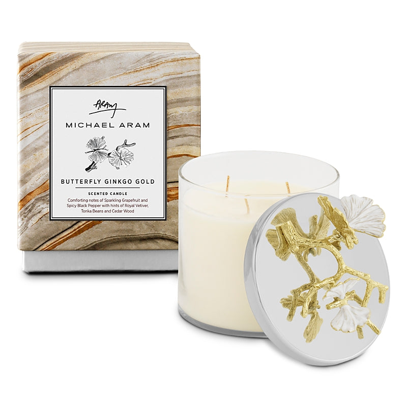 Michael Aram Butterfly Ginkgo Gold Candle, 13.5 oz.