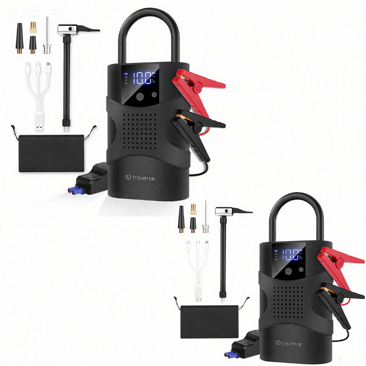 2-in-1 1000A Jump Starter & Tire Pump, 150 PSI Inflator (1- or 2-Pack) - Jump Starter & Tire Pump 2-Pack