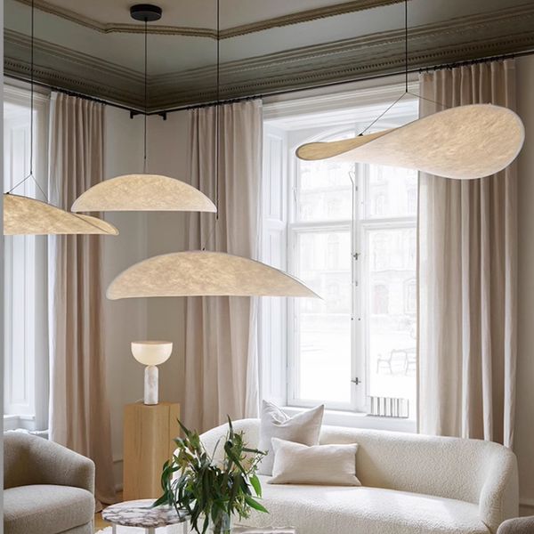 Nordic Art Fibre Pendant Lamps for Kitchen Island Japanese Chandeliers Pendant Lights Fixture European Restaurant Dining Room Lampara Indoor