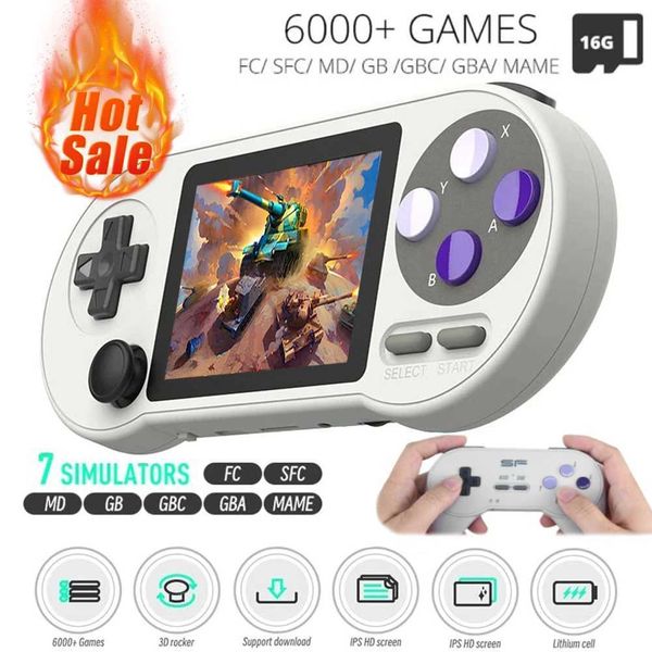 DATA FROG SF2000 Portable Handheld Game Console 3-inch Retro Game Console 6000 Classic Mini Childrens Games Y241029