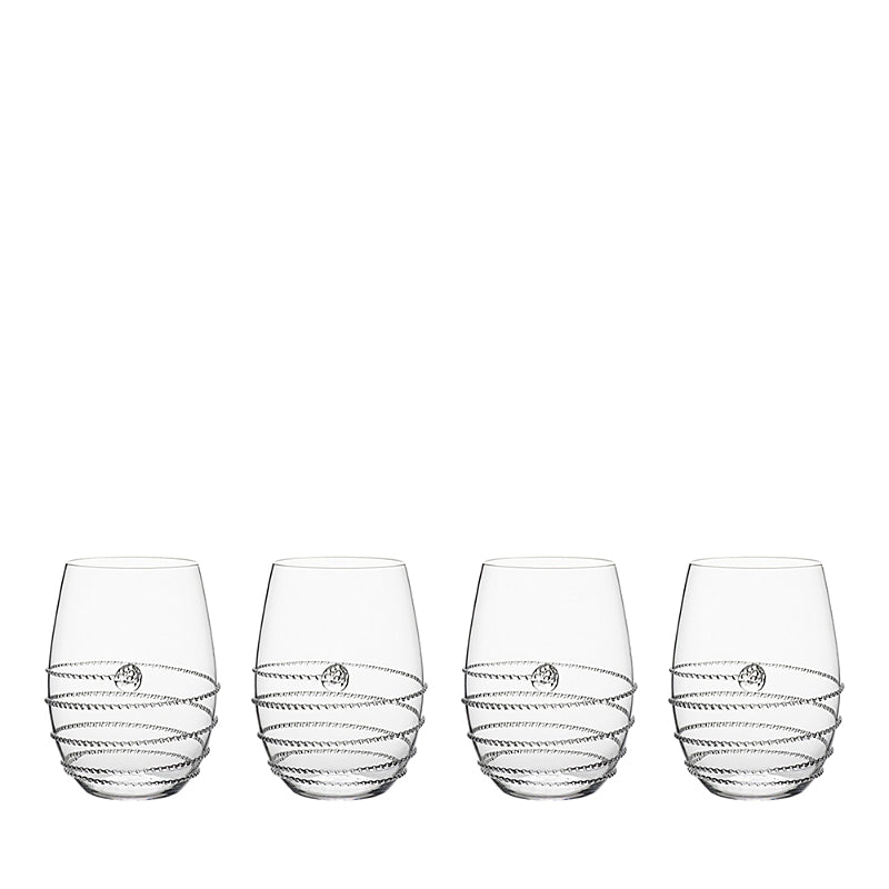 Juliska Amalia Stemless White Wine Glass, Set of 4