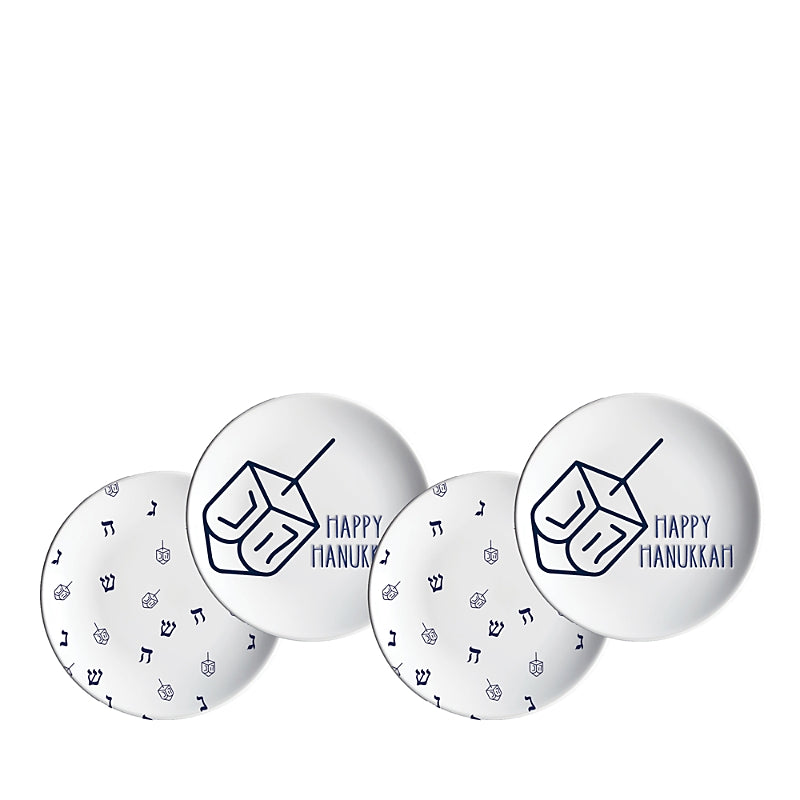Godinger Hanukkah Plates, Set of 4