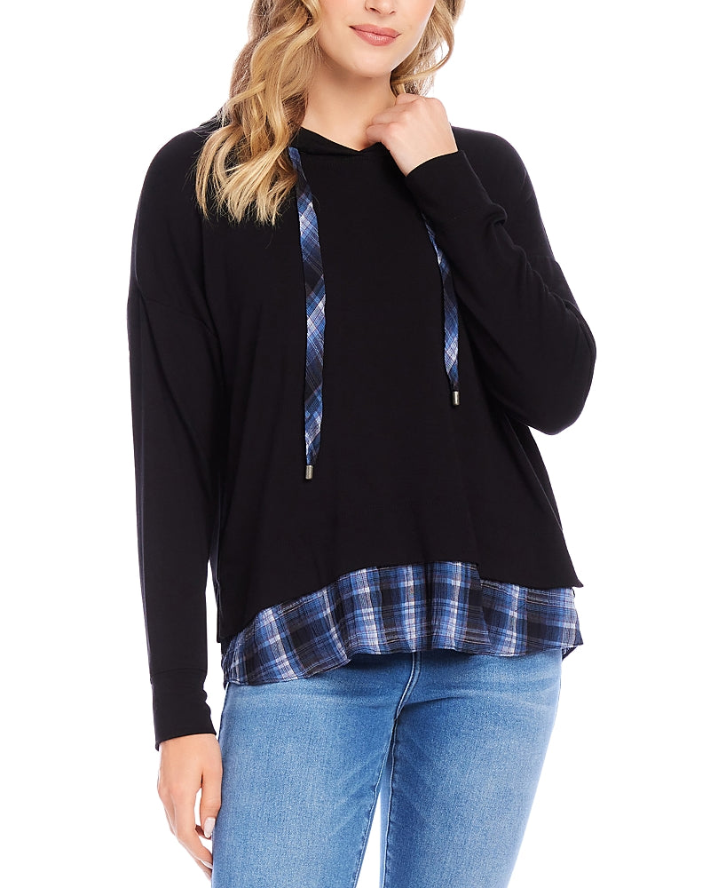 Karen Kane Contrast Hem Hoodie