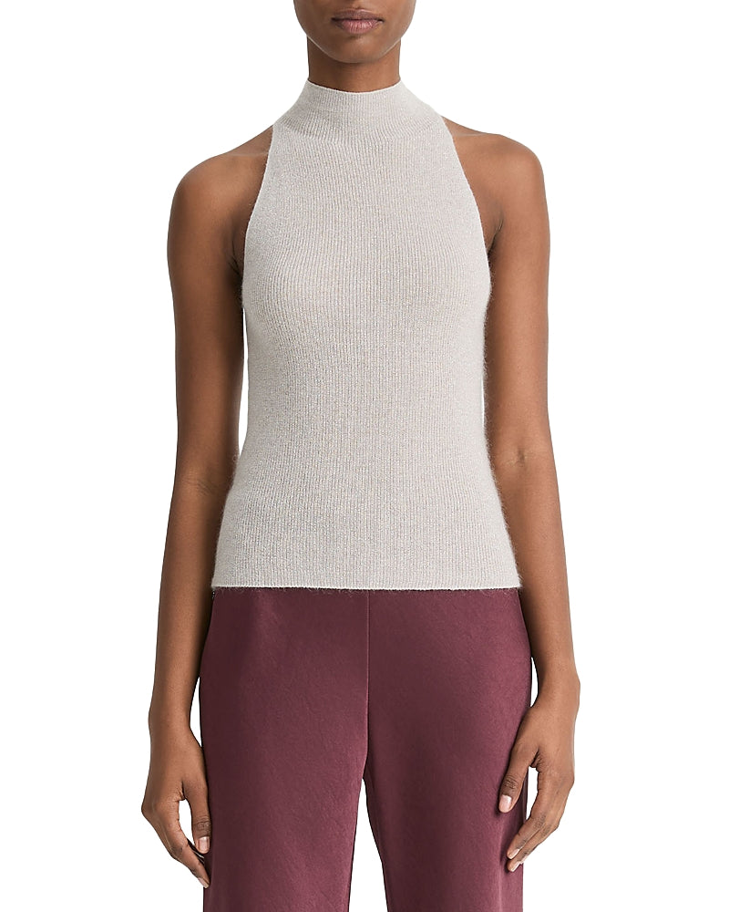 Vince Metallic Mock Neck Tank Top