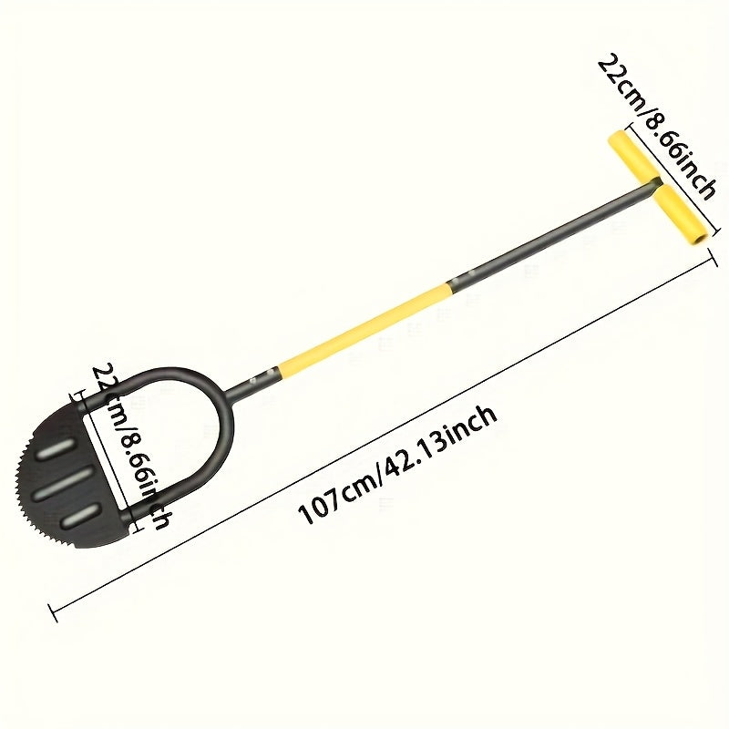 TEMU 1j Manual Edge Cutting Shovel With Handle, Half-moon Lawn Edger, Serrated Hand Tool For Lawn Edging, Step Edge Cutting Shovel