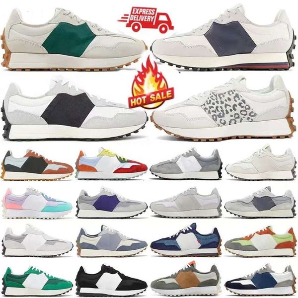 New mens running shoes designer Cloud Sea Salt Vintage Beige Brown Suede leopard Print Black White Orange men women athletic trainers