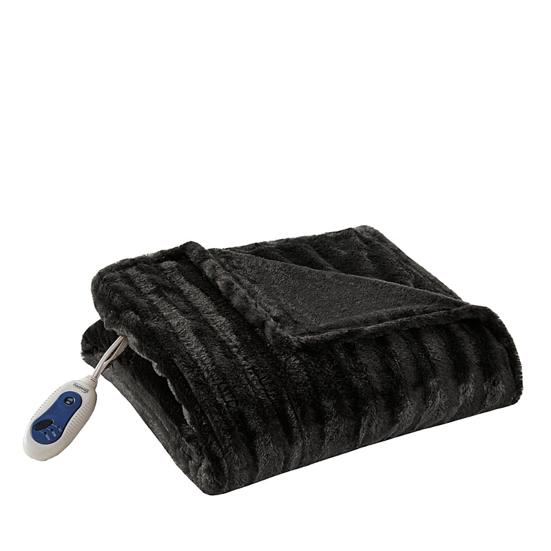 Beautyrest Heated Duke Faux Fur Heated Throw, 50 x 70