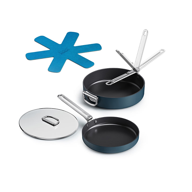 Joseph Joseph Space Saving 3-Piece Essential Cookware Set with Folding Handles