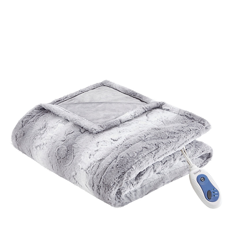 Beautyrest Zuri Oversized Faux Fur Heated Throw, 50 x 70