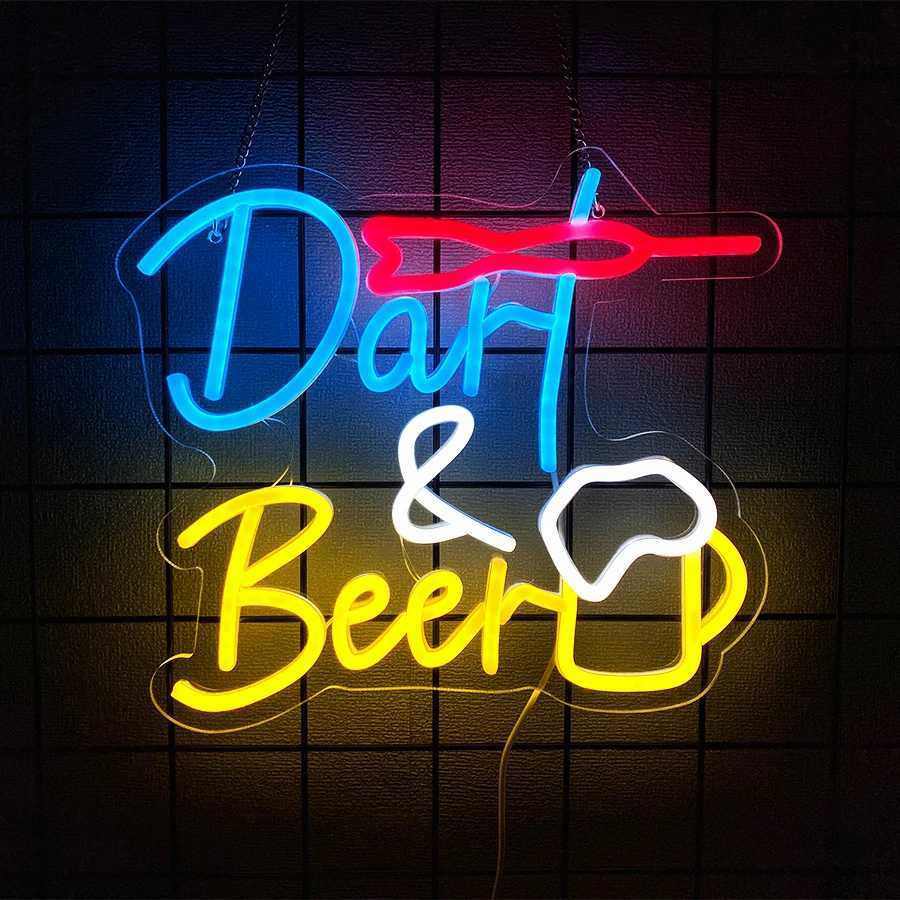 Dart Beer Neon Sign Darts And Beer LED With Decor Used For Personalized Wall Lamps In Bars Clubs Game Rooms And Home Walls. XJ250602