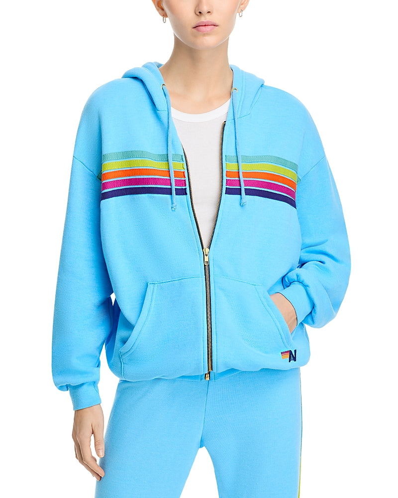 Aviator Nation Rainbow Stripe Hoodie