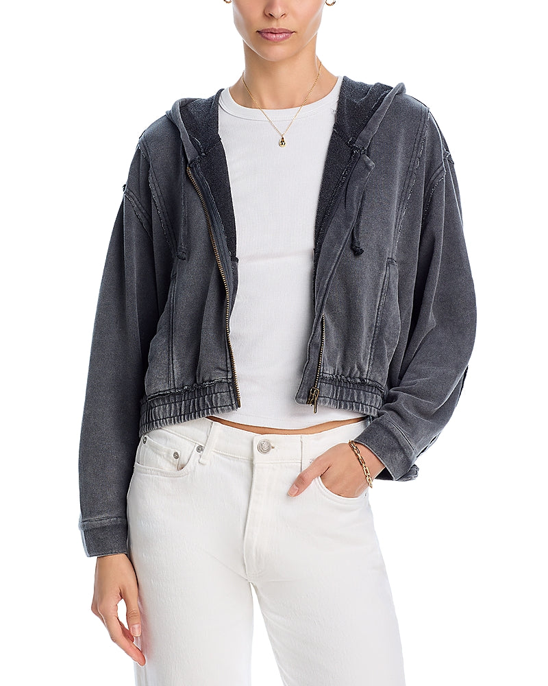 Vintage Havana French Terry Zip Front Hoodie