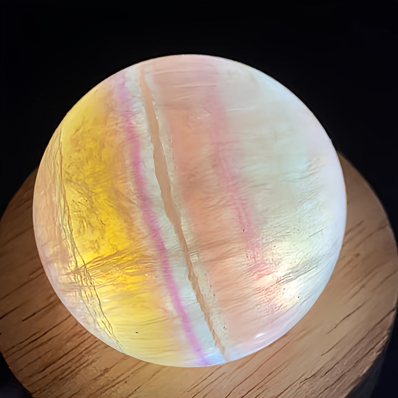 TEMU 1.10lb-natural Candy Colored Fluorite Crystal Ball Layer Rainbow Stone Polishing Home Office Desktop Decoration Ornament Crystal Figurines