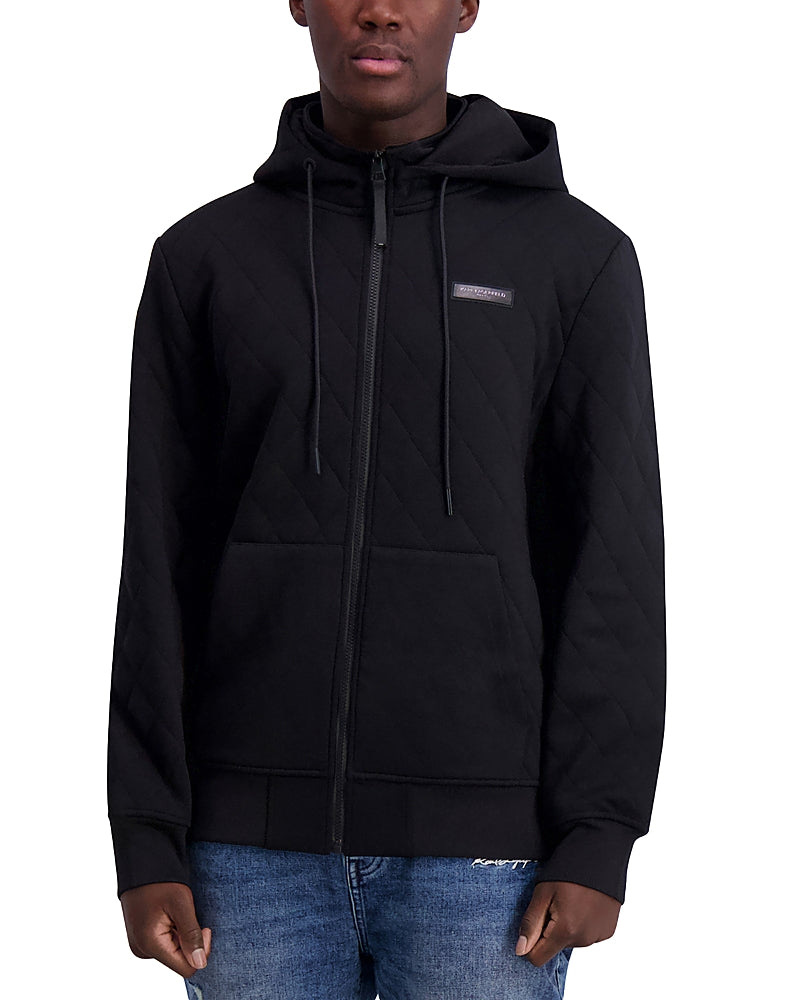 Karl Lagerfeld Paris Slim Fit Quilted Zip Hoodie 