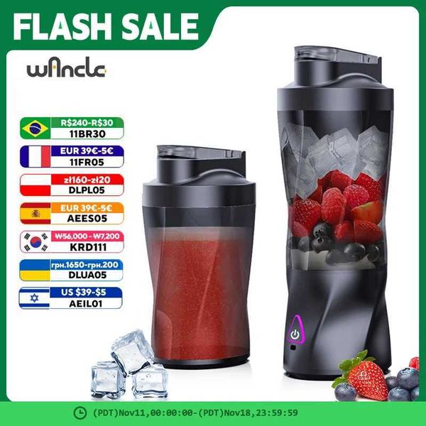 Juicers Electric Portable Juicer Fresh Fruit Mixer 700ML Multifunctional USB Rechargeable Shakes Smoothie Blender Outdoor Mixing Cup J241114
