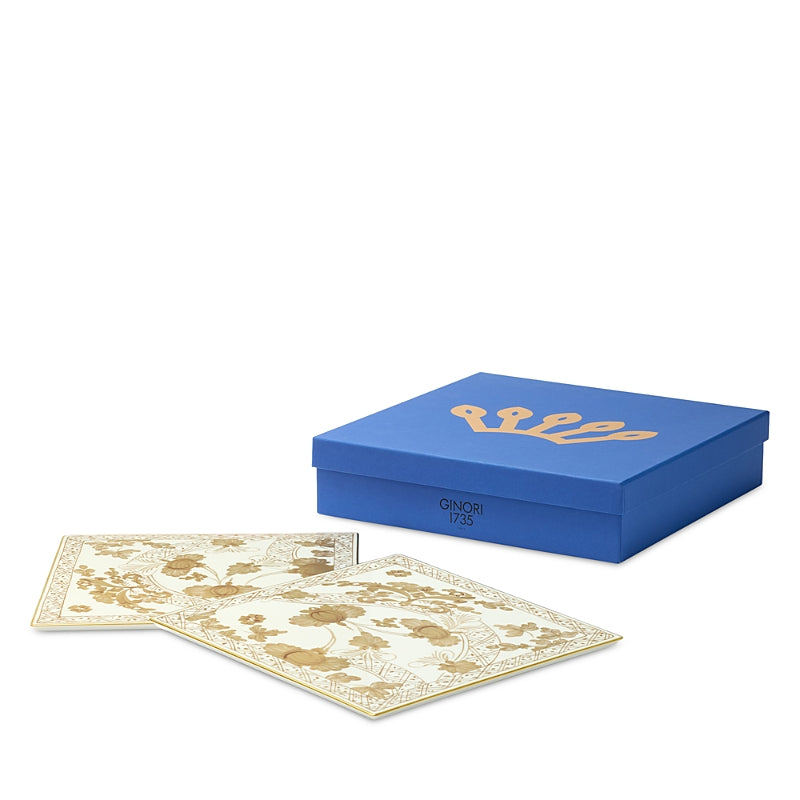 Ginori 1735 Oggetti Aurum Square Charger Plates, Set of 2