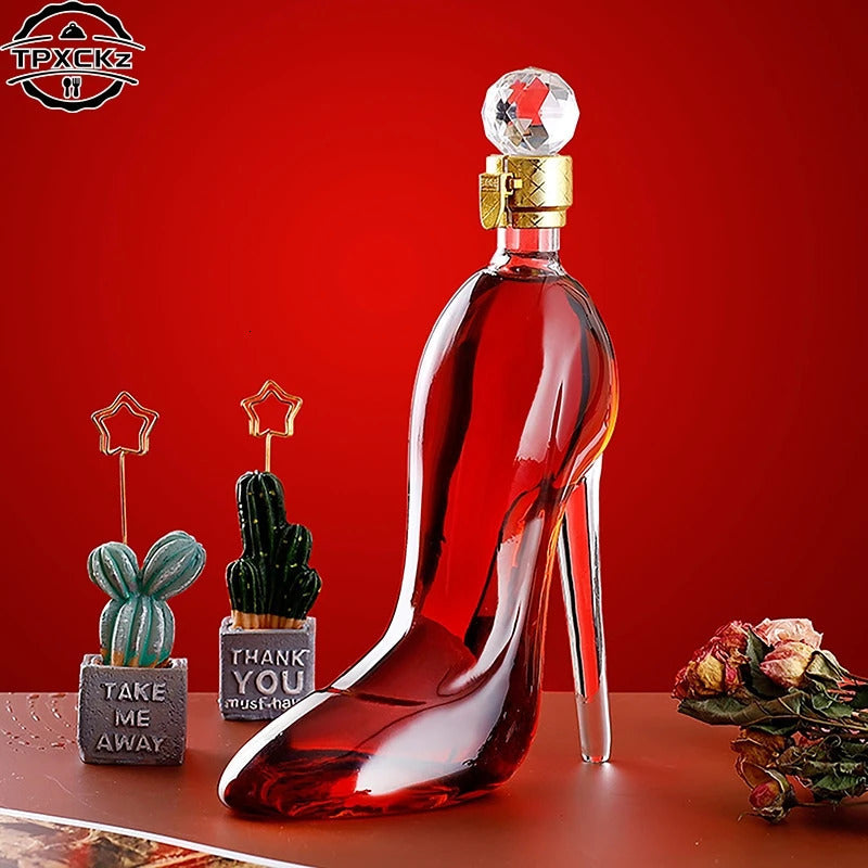 375ml 700ml High-Heels Shoes Shaped Whisky Decanter Glass Crystal Merlot Rum Vodka Wine Bottle Liquor Dispenser Bar Tools 250809