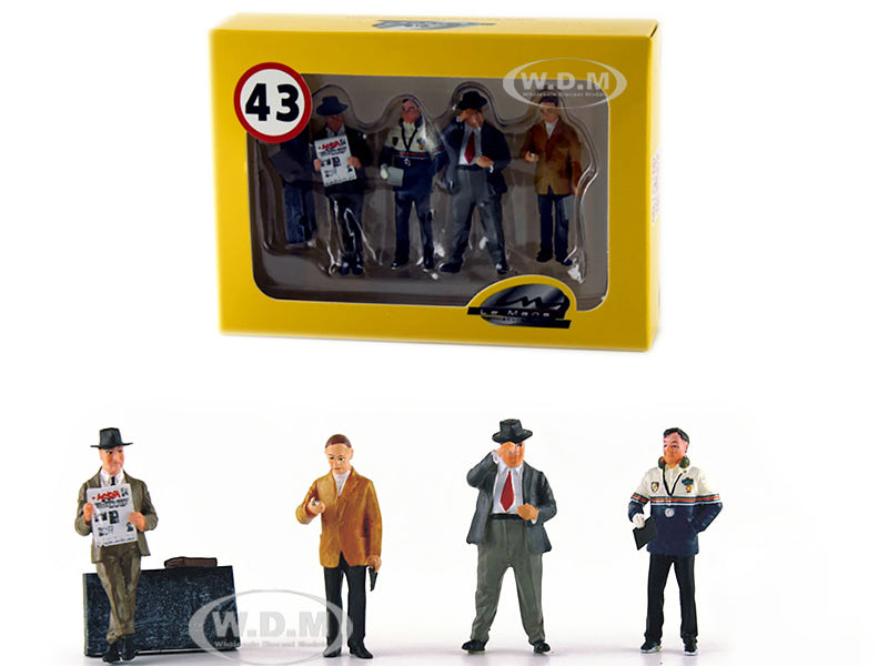 "Four Team Managers" Set of 4 Figurines for 143 Diecast Model Cars by Le Mans Miniatures