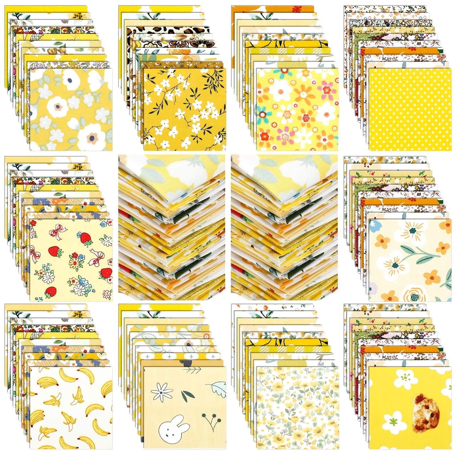 TEMU 's Day Gifts 500pcs Cotton Fabric X 5 Quilt Precut Fabric Printed Fabric Bundles Sheets Charm Packs For Quilting For Diy Sewing Scrapbooking