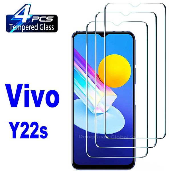 Cell Phone Screen Protectors 2-4Pcs Tempered Glass For Vivo Y22 Y22s Screen Protector Glass Film J241114