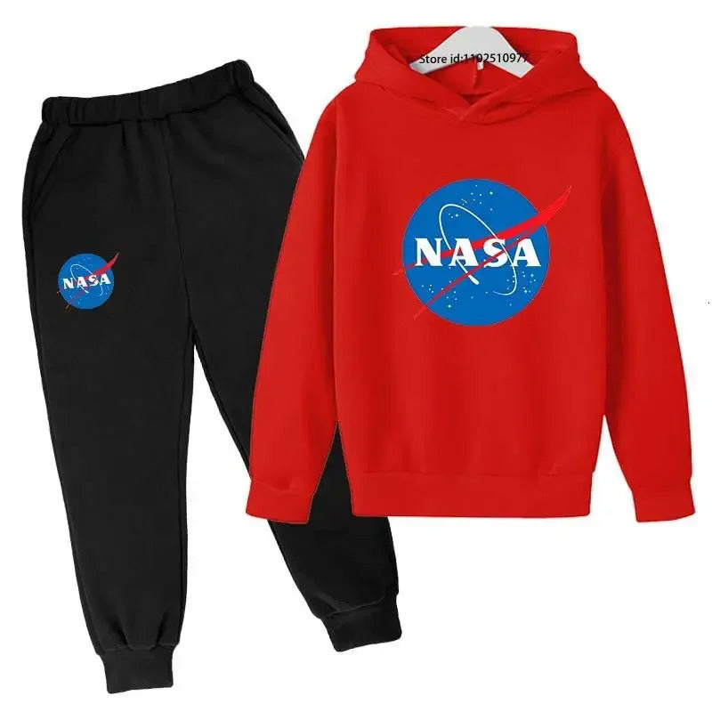 NASA Children's Hoodie Pants Boys Sets Sweatshirt Printing Toddler 3-12 Year Girls Clothing Leisure Coat Spring Trend Outfits 240108