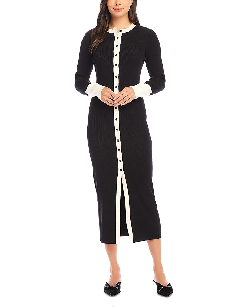 Fifteen Twenty Maves Rib Knit Button Front Desk